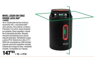 Oferta de Cruz - Nivel Láser En  Verde Lata 360° por 147,93€ en ferrOkey