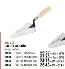 Oferta de Bellota - Paleta Albañil por 22,27€ en ferrOkey