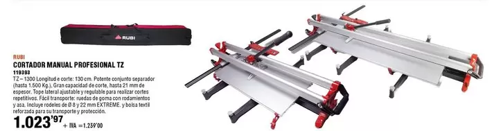 Oferta de Cortador Manual Profesional Tz por 1023,97€ en ferrOkey
