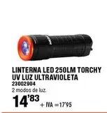 Oferta de Linterna Led 250Lm Torchy Uv Luz Ultravioleta por 14,83€ en ferrOkey