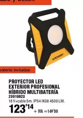 Oferta de Proyector Led Exterior Profesional Híbrido Multibatería por 123,14€ en ferrOkey