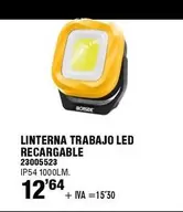 Oferta de Ironside - Linterna Trabajo Led Recargable por 12,64€ en ferrOkey