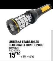 Oferta de Linterna Trabajo Led Recargable Con Tripode por 15,7€ en ferrOkey