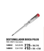 Oferta de Neon - Destornillador Busca Polos por 3,26€ en ferrOkey