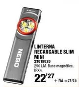 Oferta de Linterna Recargable Slim Mini por 22,27€ en ferrOkey