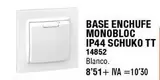 Oferta de Blanco - Base Enchufe Monobloc Ip44 Schuko Tt en ferrOkey