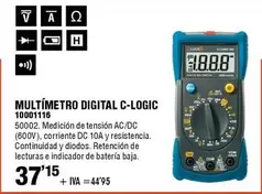 Oferta de Multimetro Digital C-logic por 37,15€ en ferrOkey