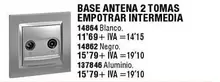 Oferta de Base Antena 2 Tomas Empotrar Intermedia por 11,69€ en ferrOkey