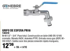 Oferta de Genebere - Grifo De Esfera Pn16 por 12,36€ en ferrOkey