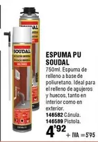 Oferta de Soudal - Espuma Pu por 4,92€ en ferrOkey