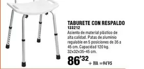 Oferta de Taburete Con Respaldo por 86,32€ en ferrOkey