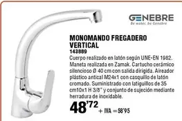 Oferta de Vertical - Monomando Fregadero Vertical por 48,72€ en ferrOkey