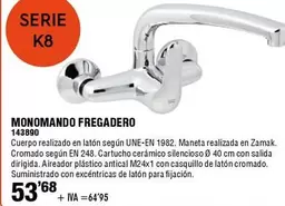 Oferta de Monomando Fregadero por 53,68€ en ferrOkey