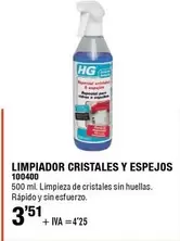 Oferta de HG - Limpiador Cristales Y Espejos por 3,51€ en ferrOkey