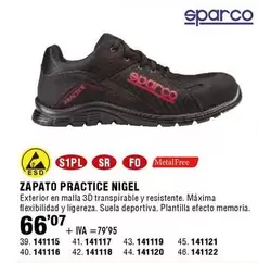 Oferta de Sparco - Zapato Practice Nigel por 66,07€ en ferrOkey