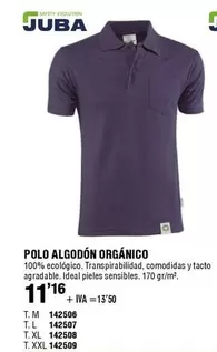 Oferta de Juba - Polo Algodón Orgánico por 11,16€ en ferrOkey