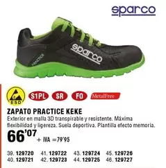 Oferta de Sparco - Zapato Practice Keke por 66,07€ en ferrOkey