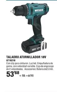 Oferta de Wesco - Taladro Atornillador 18V por 53,68€ en YMÁS