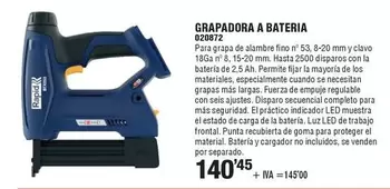 Oferta de Rapid - Grapadora A Bateria 0208712 por 140,45€ en YMÁS