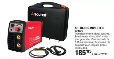 Oferta de Solter - Soldador Inverter Q20202S por 185,95€ en YMÁS