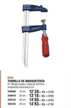 Oferta de Urko - Tornillo De Marqueteria por 12,36€ en YMÁS
