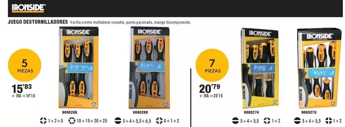 Oferta de Ironside - Juego Destornilladores por 15,83€ en YMÁS
