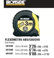 Oferta de Ironside - Flexómetro Abs/caucho por 3,26€ en YMÁS