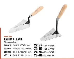 Oferta de Bellota - Paleta Albañil por 22,27€ en YMÁS