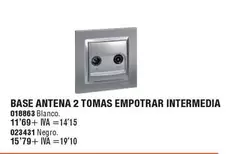 Oferta de Blanco - Base Antena 2 Tomas Empotrar Intermedia en YMÁS