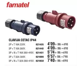 Oferta de Famatel - Clavija Cetac IP44 en YMÁS