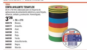 Oferta de Tesa - Cinta Aislantes por 3,26€ en YMÁS