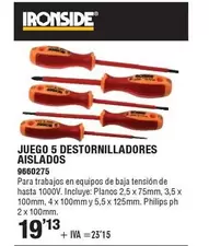 Oferta de Ironside - Juego 5 Destornilladores por 19,13€ en YMÁS