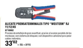 Oferta de Sistema - Alicate Prensaterminales Tipo "Western" RJ por 33,02€ en YMÁS