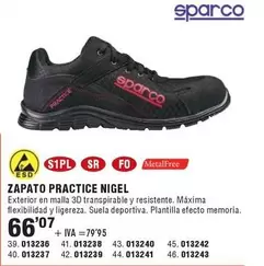 Oferta de Sparco - Zapato Practice Nigel por 66,07€ en YMÁS