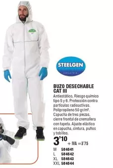 Oferta de Buzo Desechable Cat Iii por 3,1€ en YMÁS