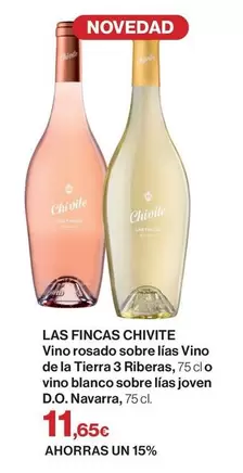 Oferta de Blanco - Vino Rosado Sobre Las Vino De La Tierra 3 Riberas, 3,7 Cl O Vino  Sobre Lis Joven D.o. Navarra por 11,65€ en El Corte Inglés