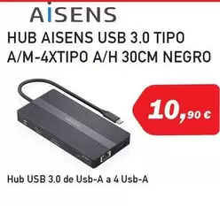 Oferta de Aisens - Hub Usb 3.0 De Usb-a A 4 Usb-a por 10,9€ en Microsshop