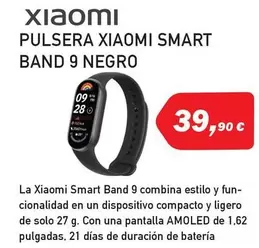 Oferta de Xiaomi - Pulsera Smart Mand 9 Negro por 39,9€ en Microsshop