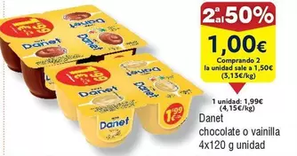 Oferta de Danet - Chocolate O Vainilla por 1,99€ en Froiz