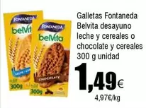 Oferta de Belvita - Galletas Fontaneda Desayuno Leche Y Cereales O Chocolate Y Cereales por 1,49€ en Froiz