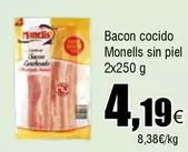 Oferta de Monells - Bacon Cocido  Sin Piel por 4,19€ en Froiz