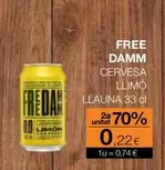 Oferta de Free Damm - Cervesa Llimo Llauna 33 Cl por 0,74€ en Plusfresc