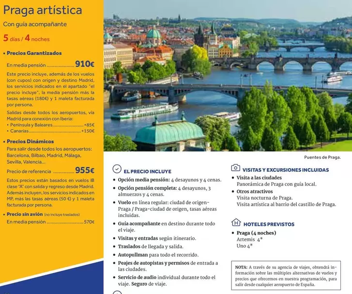 Oferta de Praga Artistica por 910€ en Nautalia Viajes