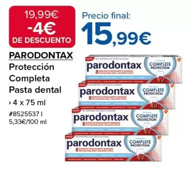 Oferta de Parodontax - Protección Completa Pasta Dental por 15,99€ en Costco
