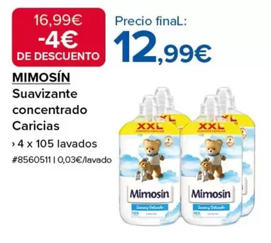 Oferta de Caricias - Suavizante Concentrado por 12,99€ en Costco