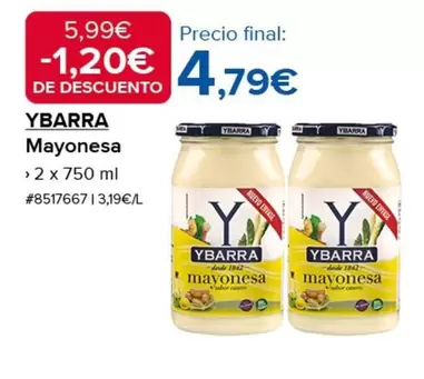 Oferta de Ybarra - Mayonesa por 4,79€ en Costco