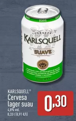 Oferta de Karlsquell - Cervesa Lager Suau por 0,3€ en ALDI
