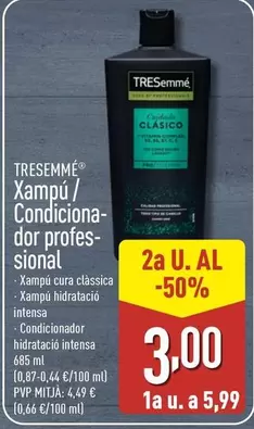 Oferta de TRESemmé - Xampú/ Condiciona Dor Profesional por 5,99€ en ALDI