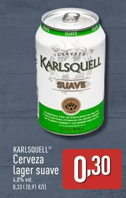 Oferta de Karlsquell - Cerveza Lager Suave por 0,3€ en ALDI
