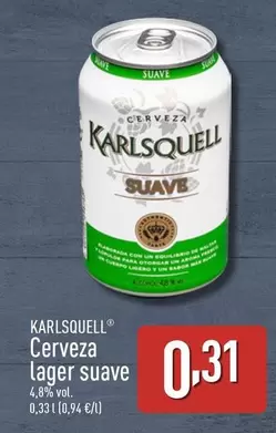 Oferta de Karlsquell - Cerveza Lager Suave por 0,31€ en ALDI
